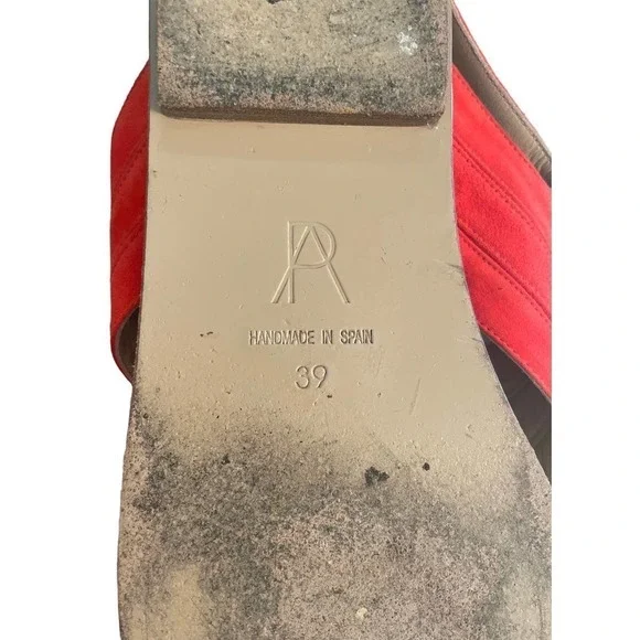 Paul Andrew Red Suede Espadrille Slingback Flat Sandals US 9 EUR 39 Beach Resort - Picture 12 of 12